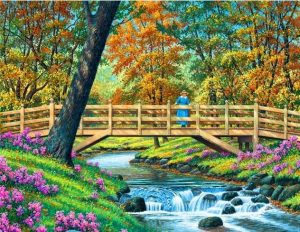 Wooden Bridge Forest Paint By Numbers