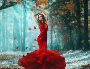 Woman In Red Dress Paint By Numbers