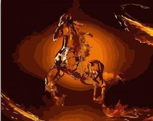 Burning Oily Horse Animals Paint By Numbers