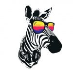 Cool Zebra With Sunglass Paint By Numbers
