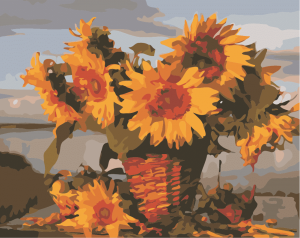 Sunflowers Basket Paint By Numbers