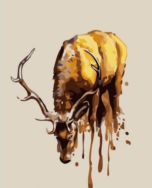 Splashing Deer Paint By Numbers