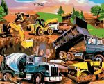 Construction Site Excavator Engines  Paint By Numbers