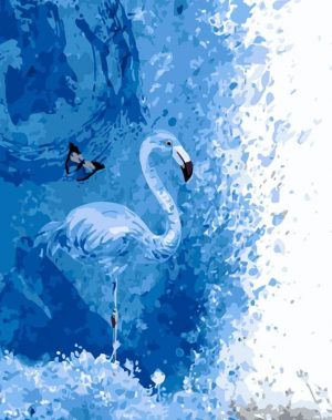 Blue Flamingo Paint By Numbers