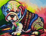 Colorful Bulldog Puppy Paint By Numbers