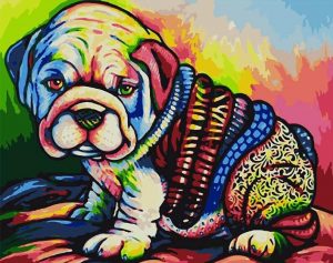 Colorful Bulldog Puppy Paint By Numbers