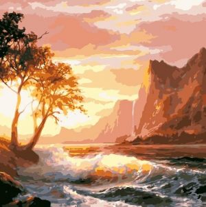 Sunset Mountain And Sea Paint By Numbers