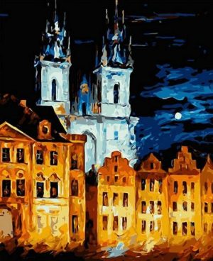 Blue Castle Leonid Afremov Paint By Numbers