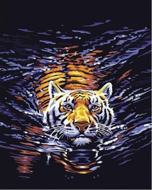 Tiger In Water Paint By Numbers
