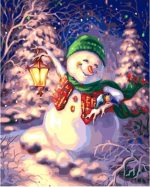 Christmas Snow Landscape Acrylic Paint - DIY Paint By Numbers - Numeral Paint