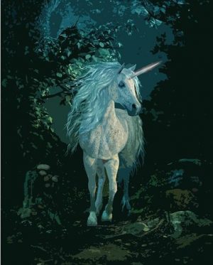 Unicorn In Forest Paint By Numbers