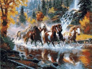 Horses In River Paint By Numbers