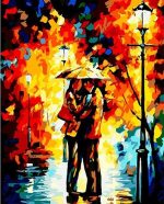 Romantic Lover Under Rain Paint By Numbers