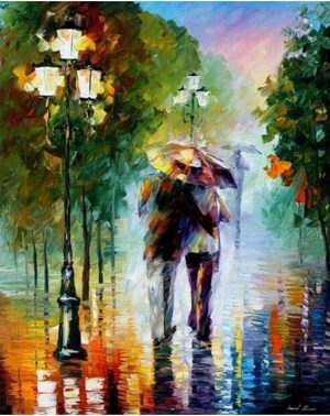 Romantic Lover Under Umbrella Paint By Numbers