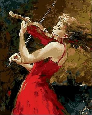 Girl Playing Violin Paint By Numbers