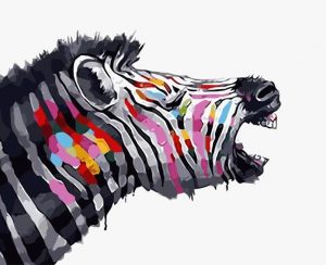 Colorful Zebra Paint By Numbers