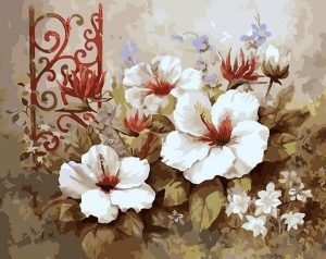 White Hibiscus Paint By Numbers
