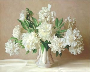 White Peonies Paint By Numbers