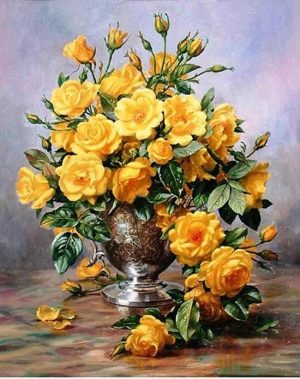 Yellow Flowers Vase paint by numbers