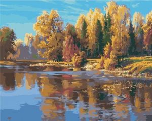 Riverside Fall Trees Paint By Numbers