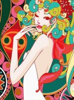 Illustration Gorgeous Woman Paint By Numbers