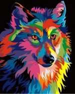 Colorful Wolf Paint by numbers