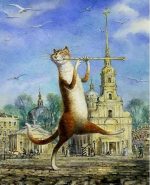 Cat Playing Flute Paint By Numbers