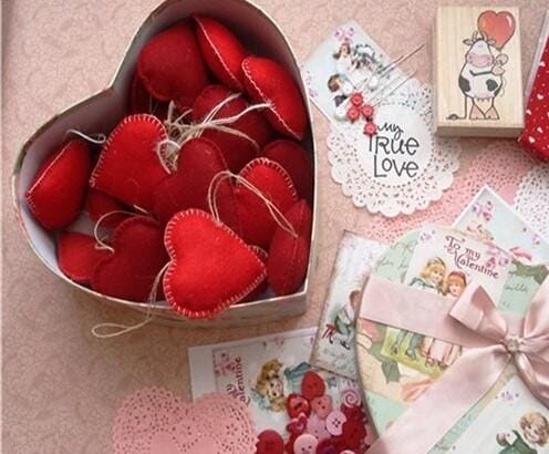 Red Hearts paint by numbers