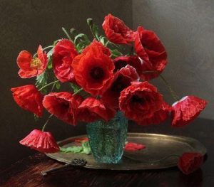 Red Poppies Vase paint by numbers