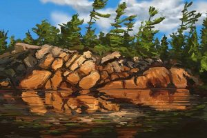 Rocky Shore Landscape Paint By Numbers