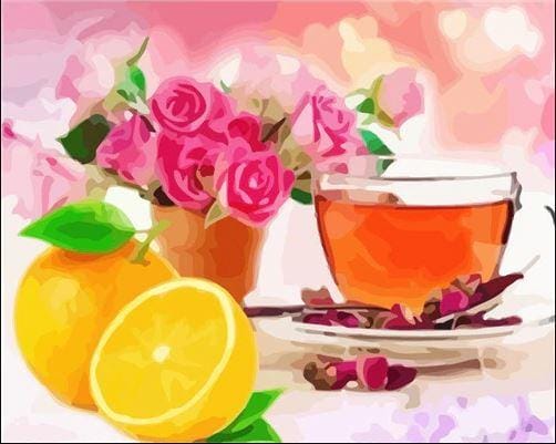 Rose Tea paint by numbers