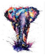Splatter Colorful Elephant Paint By Numbers