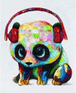 Colorful Panda With Headphones Paint By Numbers
