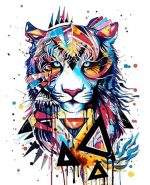 Splatter Colorful Tiger Paint By Numbers
