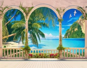 Beach View Balcony Paint By Numbers