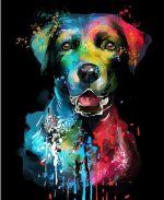 Splatter Colors Dog Paint By Numbers