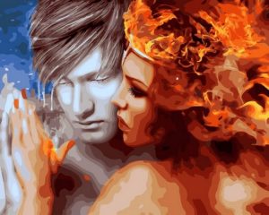 Ice And Fire Couple Paint By Numbers