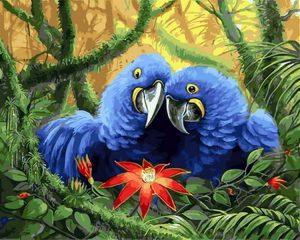 Blue Parrots Paint By Numbers