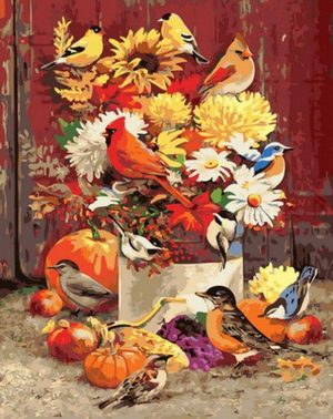 Birds And Flowers Paint By Numbers