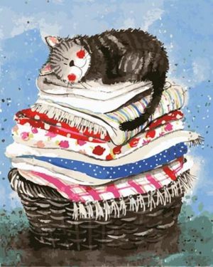 Cat On Towels Paint By Numbers