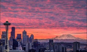 Seattle Washington Sunset Paint By Numbers