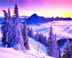 Sunset Over Snowy Mountain Paint By Numbers