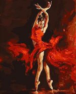 Ballerina In Red Dress Paint By Numbers