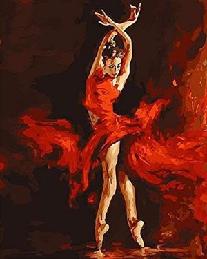 Ballerina In Red Dress Paint By Numbers