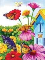 Flowers Garden With Butterflies Paint By Numbers