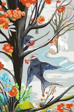 Swallows and Tree Birds Paint By Numbers