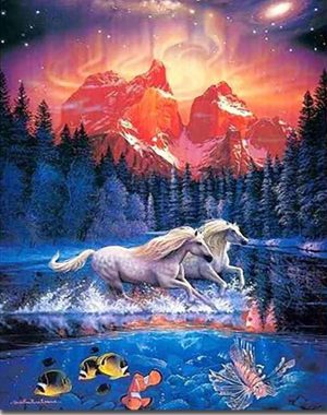 Horse Running In Magic Land Paint By Numbers