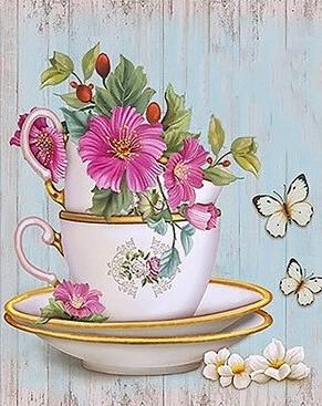 Flowers In Cup Paint By Numbers