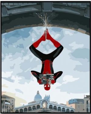 Spiderman Hanging In Bridge Paint By Numbers