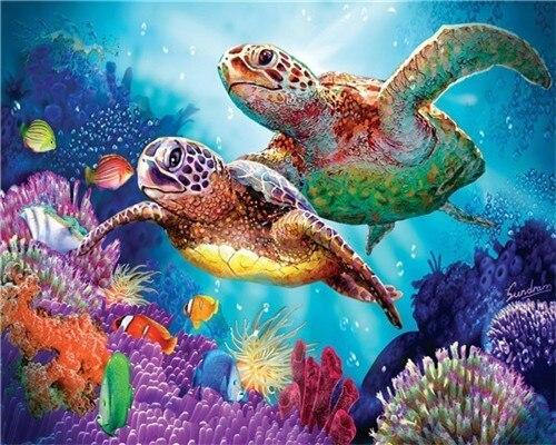 Turtle Couple Paint By Numbers